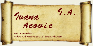 Ivana Acović vizit kartica